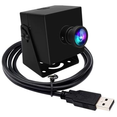 Imagem de ELP Câmera USB olho de peixe 1080p 120fps para computador, webcam de 11,6 MP, câmera de PC de alta velocidade, câmera web grande angular para computador desktop, câmera de segurança USB industrial