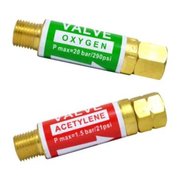 Imagem de Kit: 1 Válvula Corta Chama Oxigênio / Regulador RO + 1 Válvula Corta C