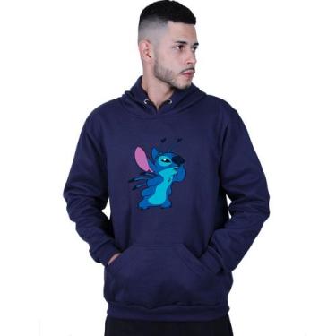 Imagem de Moletom Unissex Canguru Lilo Stitch Pensando - Lafre, Azul marinho, G
