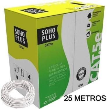 Imagem de 25 Metros De Cabo Rede Lan Utp CAT5e Furukawa Sohoplus, U/utp, Branco