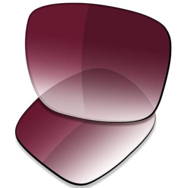 Imagem de SAUCER Lentes de reposição premium para óculos de sol Oakley Holbrook OO9102, Tonalidade degradê vermelho vinho, One Size