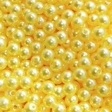 Imagem de PÉROLA DE ABS LISA Nº 06 20G PEROLA 6 MM - LADEIRA BIJUTERIAS, AMARELO