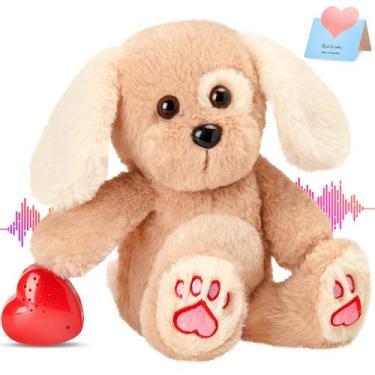 Imagem de Cachorro de pelúcia CozyWorld Heartbeat Puppy com gravador de voz