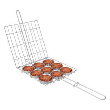Imagem de Grelha Para Fazer Carne Mini Hamburguer Na Churrasqueira - MAGALU