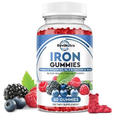 Imagem de Suplemento de ferro RevinUtra Iron Gummies com zinco, cálcio 60 ct