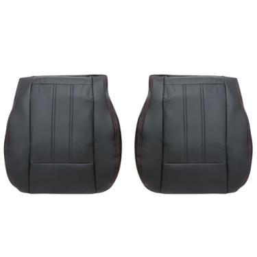 Imagem de Vigoraze Capas de assento de couro de substituição da parte inferior do motorista e do passageiro com costura vermelha compatível com Dodge Grand Caravan 2008 2009 2010 2011 2012 2013 2014 205 2016