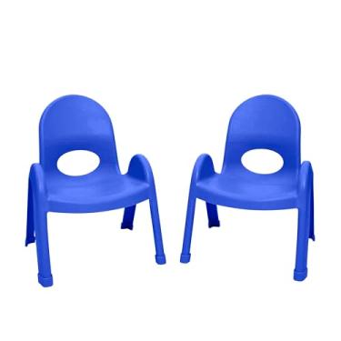 Imagem de Cadeira infantil infantil de 23 cm, azul royal, pacote com 2, solução de assento ergonômica empilhável para salas de aula e escolas domésticas