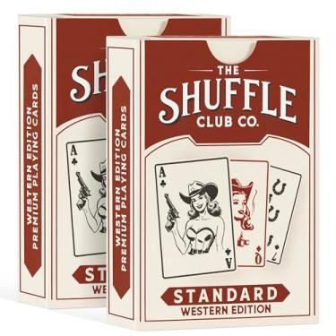 Imagem de Shuffle Club Western Playing Cards – 2 Deck Cowboy-Inspired Set with Custom Face Cards – Vintage Decorative Gift for Collectors