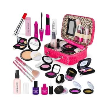 Imagem de FINYQBET Kit Maquiagem Infantil - 21 Peças Seguras para Crianças + Bolsa Fofa - Brinquedo Educativo para Meninas 3+ Anos - Presente Criativo para Festas e Dia a Dia