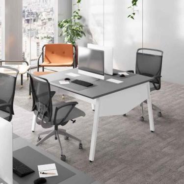 Imagem de Mesa de Escritório Plataforma 90cm c/ Caixa de Tomadas F5 - F5 Office 