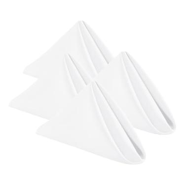 Imagem de DWCN Conjunto De 6 Guardanapos Pano 45 X Cm, Laváveis, Poliéster, Com Bordas Bainha, Para Restaurantes, Festas E Casamentos - Branco