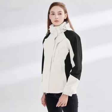 Imagem de Casaco Feminino 3 em 1 - Impermeável, À Prova de Vento e Removível par