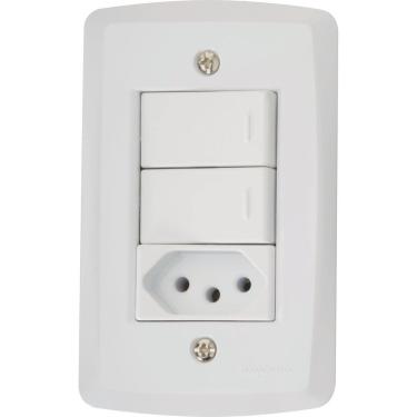 Imagem de Conjunto 4x2 Com 2 Interruptores Paralelos 10 A 250 V E 1 Tomada 2p+t 20 A 250 V Lux2 Bra