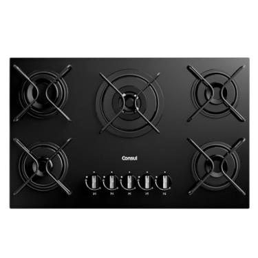 Imagem de Consul Cooktop 5 Bocas a Gás Consul com Queimadores Especiais e Mesa de Vidro - CDS75AE Bivolt