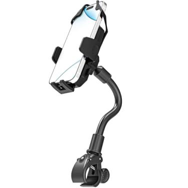 Imagem de Charchendo Suporte de telefone para cadeira de acampamento [antiderrapante seguro], suporte de telefone com braço de pescoço de ganso ajustável de 360°, adequado para iPhone 16 15 14 13 Pro Plus Max