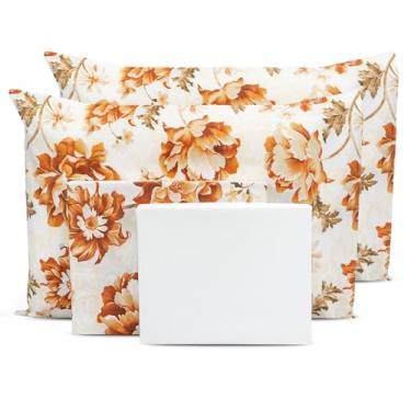 Imagem de Lençol SUPER KING 4 pçs Percal 180 Fios - Estampado 80% Algodão (VILLARE - BRANCO)