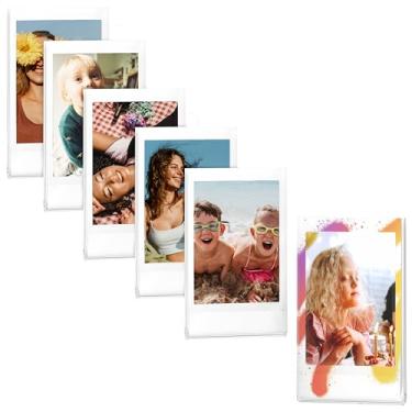 Imagem de WINKINE Molduras para fotos Instax Mini Polaroid de 5 x 7,6 cm, ímãs de acrílico Polaroid para foto de geladeira para Fujifilm Instax Mini 11/12/40/EVO (transparente, 6 peças)