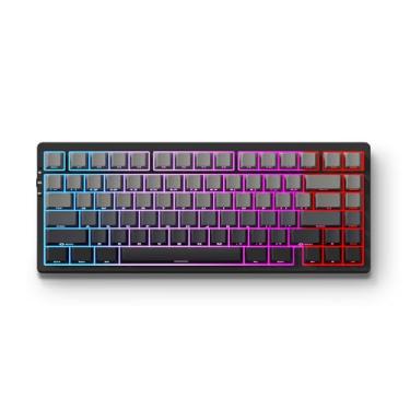 Imagem de MCHOSE Teclado mecânico sem fio G75 Pro, layout de 75%, montagem em junta, amortecimento de 5 camadas, retroiluminação RGB, 2,4 GHz/BT/modo triplo com fio, troca a quente (preto, interruptor de tofu