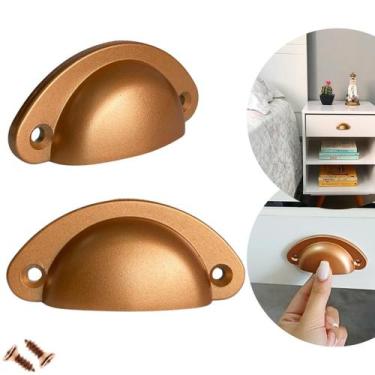 Imagem de 6 Puxador Concha Rose Fosco Para Gavetas, Armários, Móveis - Compras F
