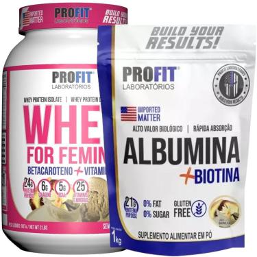 Imagem de WHEY PROTEIN FOR FEMINY 907G l ALBUMINA COM BIOTINA 1KG l PROFIT-Unissex