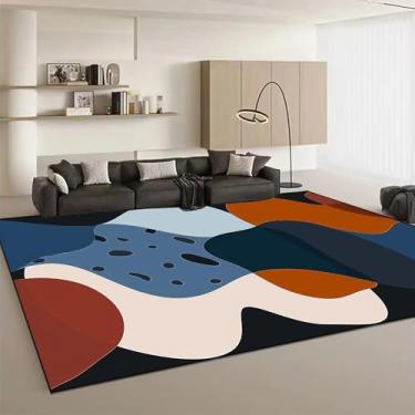 Imagem de Tapetes decorativos geométricos luxuosos para sala de estar, estilo carpete, para sofás e pisos laterais, macios para quarto (120 x 160 cm (46 x 62 pol.)/hxx-250730000558)