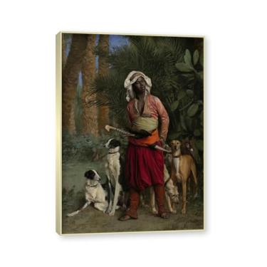 Imagem de NHLDZYH Moldura champanhe. Imagem natureza em tela, (mestre de cabaços) de Jean Leon Gerome, reprodução de quadros, quadro de arte de parede em tela para casa. 50x70cm