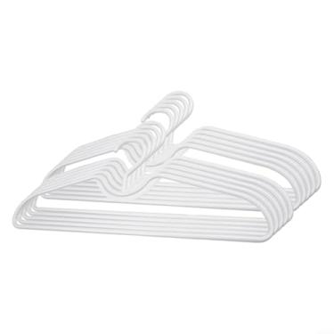 Imagem de Cabide de pescoço curto, cabide de plástico que economiza espaço, antiderrapante, resistente, cabide fino, para dormitórios de faculdade, casas e mais, aumenta o espaço do armário (pacote com 10)