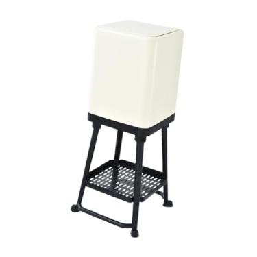 Imagem de Fenteer Lixeira tipo prensa, lata de lixo, grande capacidade, minimalista, cesto de lixo, balde de lixo alto para cômoda de escritório doméstico, Preto