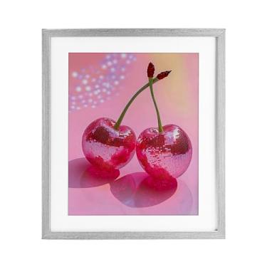 Imagem de Stupell Industries Impressão emoldurada cinza cerejas disco duplo sob vidro, design por Creative Studio, 16 x 13