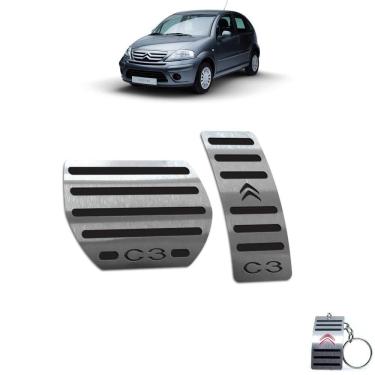 Imagem de Pedaleira Automático Citroen C3 2003 A 2012 Aço Inox Preto