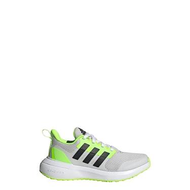 Imagem de adidas Tênis de corrida infantil unissex Fortarun 2.0, Cinza One/Core Black/Lucid Lemon, 4 Big Kid