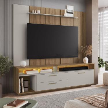 Imagem de Rack com Painel para Tv 75 Polegadas com Iluminação Led Reims Arenas/Mel