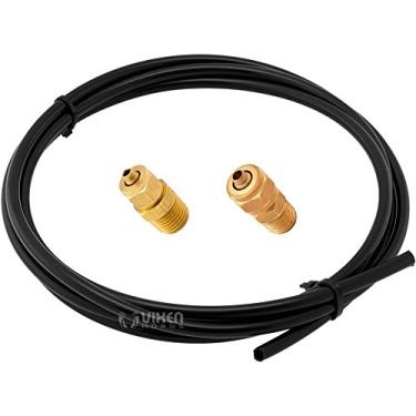 Imagem de Vixen Horns Mangueira de plástico de nylon de 3/20.3 cm OD de 3 pés com NPT de 1/10.2 cm e encaixe de compressão de latão NPT de 1/20.3 cm para sistemas de trem/buzina de ar/suspensão VXK8101