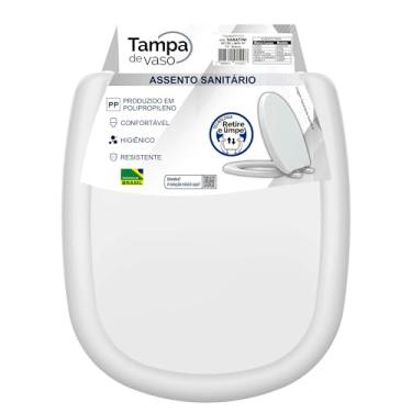 Imagem de Assento Sanitário Sabatini Branco – Tampa de Vaso em Polipropileno Reforçado com Fechamento Convencional