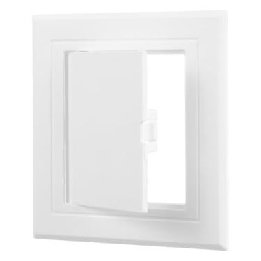 Imagem de jojofuny Painel de acesso para drywall, painel de acesso à parede de vaso sanitário de PVC, placa de cobertura de encanamento para banheiro, 10,12 x 10,92 cm, branco