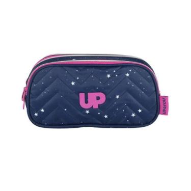 Imagem de Estojo Escolar Infantil Estampado Estrelas Duplo Up4You, Azul