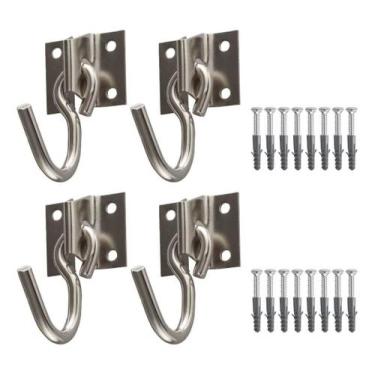 Imagem de Ganchos Rede Inox + Parafusos E Buchas - 4 Unidades - Mundi