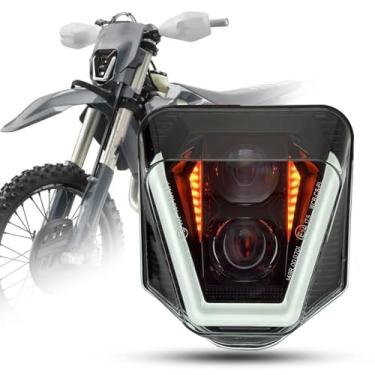 Imagem de bamotoop Dirt Bike Farol 7000LM LED Motocross com DRL EMC compatível com Husqvarna 2024 701 Supermotor FE250 FE350 FE450 FE501 TX125 TE300L FC250