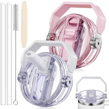 Imagem de ANTAND Tampa flip de canudo à prova de vazamento para substituição de tampa Stanley 850 g, para acessórios de copo Stanley Quencher, tampa de alça removível de substituição superior à prova de