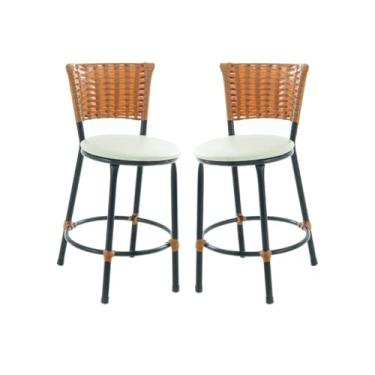 Imagem de Banqueta Baixa Fibra Sintetica Para Bar Balcão Area Gourmet (BEGE)