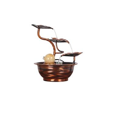 Imagem de XFNVXC Fonte decorativa para ambientes internos Fonte de mesa de cobre pequena fonte de água corrente para escritório fonte de mesa decoração de sala de estar decoração de casa fonte de jardim