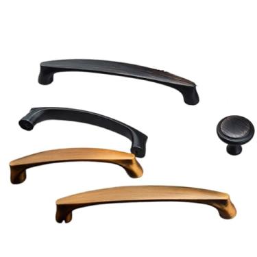 Imagem de CXYFQUUK Puxadores de porta de armário armário de cozinha armário sapato gaveta móveis ferragens 2 peças (bronze amarelo 128 mm)