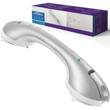 Imagem de KEKOY Barra de sucção resistente de 43 cm para banheira e chuveiro - alça de segurança sem perfuração com alerta visual de aderência, suporte de 120 kg para idosos/idosos, corrimão de banheiro