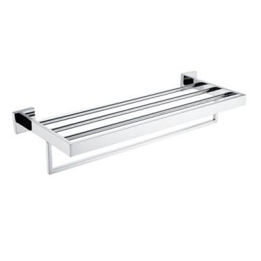 Imagem de Acessórios de hardware de banheiro de aço inoxidável, suporte de papel de rolo, suporte de toalha, prateleira, escova de vaso sanitário, prateleira de parede cromada, barra de toalha, 2 peças de