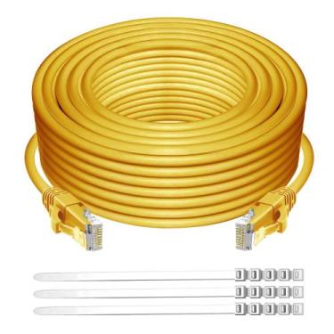 Imagem de Cabo Ethernet Adoreen Cat 6 75 pés amarelo para exterior/interno