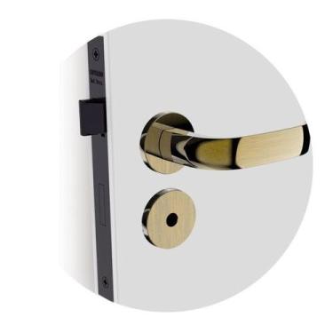 Imagem de Fechadura Icaro Banheiro Roseta Redonda Antique Brass 40mm Ros22 (40x5