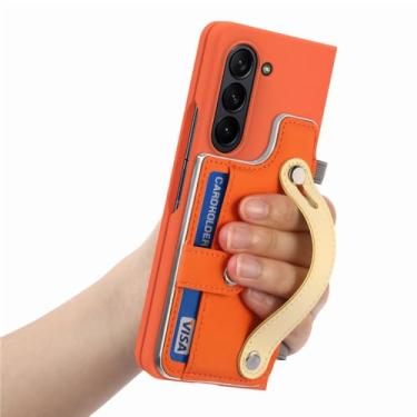 Imagem de Para Samsung Z Fold5 Capa de película de vidro frontal para Samsung Galaxy Z Fold 5 Fold5 Zfold5 Slot para cartão S Pen Holder Coque, laranja, para Samsung Z Fold 5