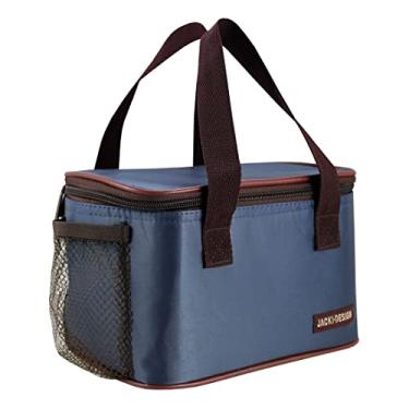 Imagem de BOLSA TÉRMICA MARMITA FITNESS ACADEMIA COM ALÇA E ZÍPER E BOLSO LATERAL JACKI DESIGN AZUL ESCURO