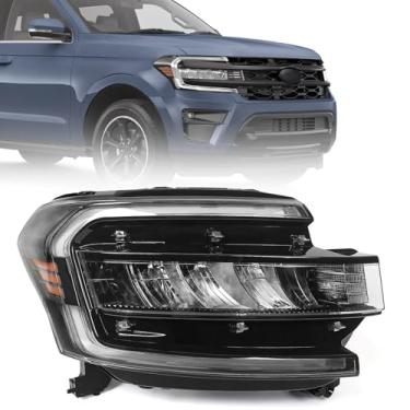 Imagem de FIONE Conjunto de farol de LED completo com DRL compatível com Ford Expedition 2022 2023 2024 preto alojamento farol dianteiro direito do passageiro lado direito direito direito