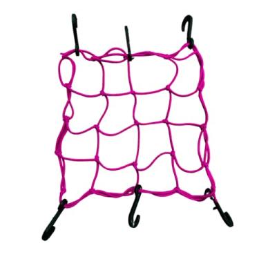 Imagem de Acessorios para Moto, Rede Elastica Aranha, Rede Elástica Aranha Bagageiro Moto Bike 35x35cm(Pink,3 Unidades)